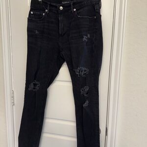 Abercrombie & Fitch Black Ripped Skinny Jeans